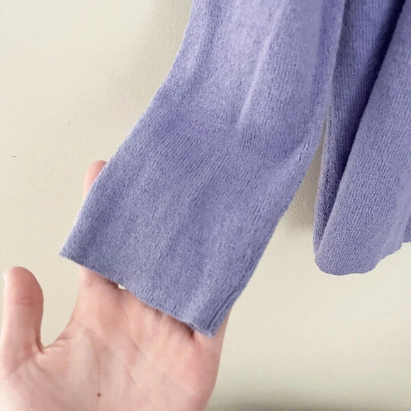 Chicos Women's Linen Open Cardigan Small Purple Long Sleeve Vintage Y2K - Picture 6 of 8